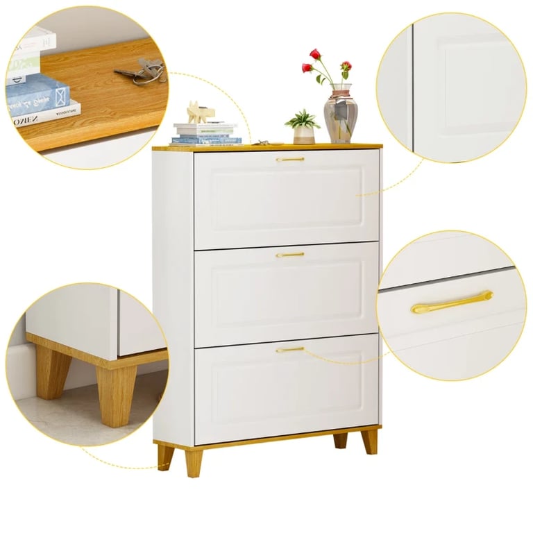 Éliane – Modern Natural Wood Shoe Cabinet