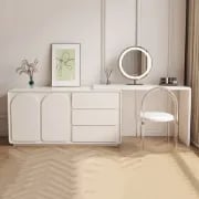 Arcadia Extendable Vanity Set – Natural Wood with Modern Storage Design