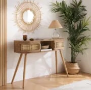 Épure Rattan Console  - Natural wood.