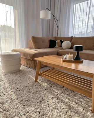 صورة لاڤا -طاولة قهوه خشب طبيعى مع رف