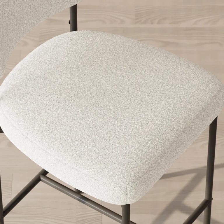 Vellor Upholstered Counter Stool – Black Frame