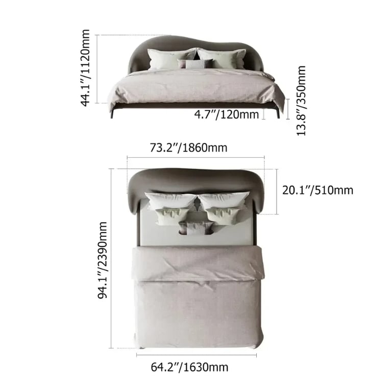 Picture of Luna Curve Upholstered Bed