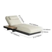 Picture of Lorigin Wooden Outdoor Lounger with side table - Natural wood