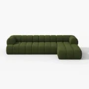 Picture of Verde Sectional Sofa –  Tufted Upholstery & Natural Wood Base
