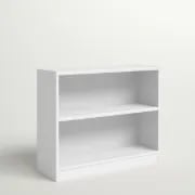Paulica White Low Bookshelf – Natural Wood
