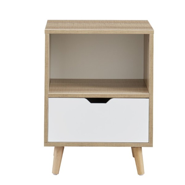Valya 1 - Drawer Nightstand in WhiteBeige