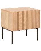 صورة Orlane – Natural Wood Bedside Table with Modern Design