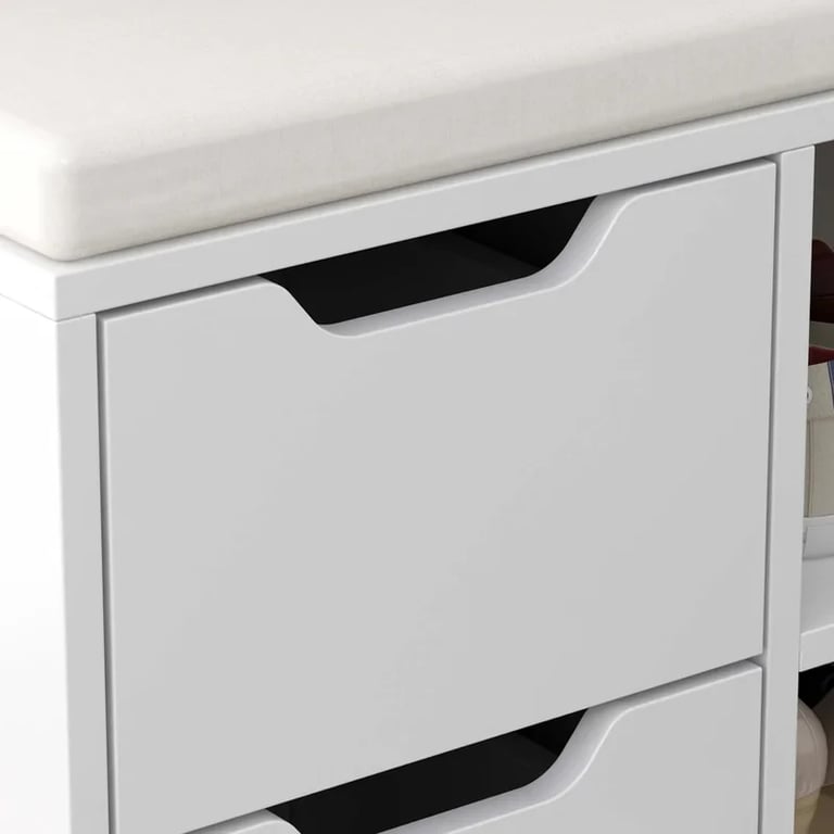 صورة تولا مقعد أحذية أبيض مع وحدة تخزين