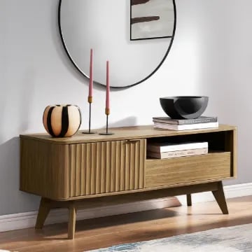 Lunaro – Elegant Modern TV Unit – Natural Wood