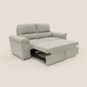 صورة مينيرفا – أريكة بمسند وسادة خلفي – راحة بلون البيج الناعم وتصميم بمساند أذرع دائرية