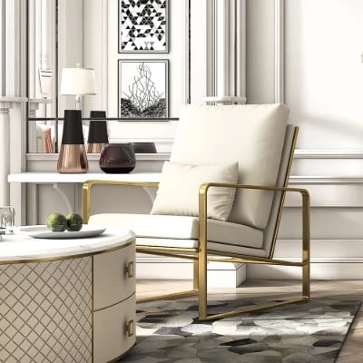 Versailles – Elegant Sofa Set with 2 Couches, Armchair & Coffee Table with Gold Accents