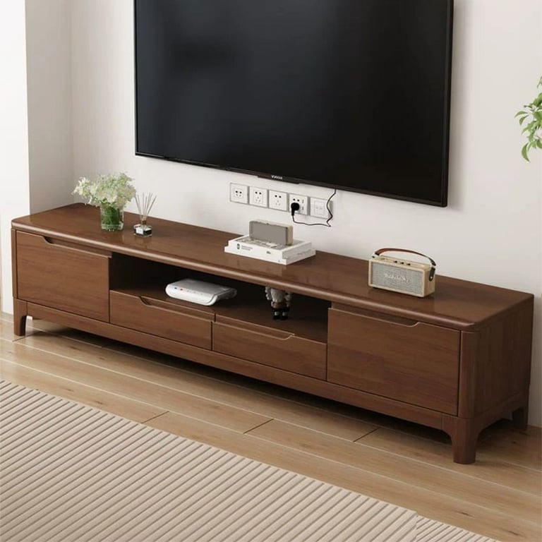 Picture of Almora TV Unit – NaturalWood with Drawers & Scandinavian Style