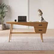 Picture of Sereni – Natural Wood Desk with 2 Drawers