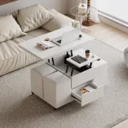 Picture of Landro  Natural Wood  Coffee Table with Drawers