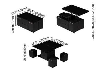 صورة لاندرو طاولة قهوة خشب طبيعي مع أدراج