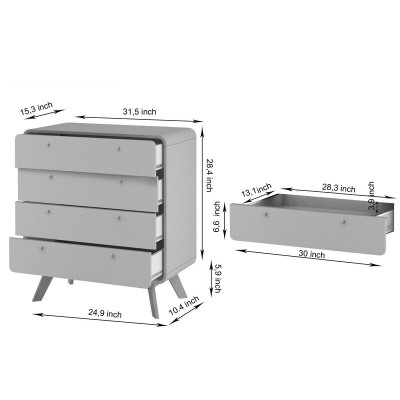 Justine 4 Drawer 80'' W Chest