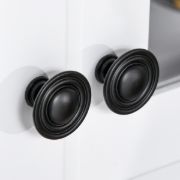 Costa Kitchen Hutch Compact Storage Cabinet with Glass Doors - Natural Wood