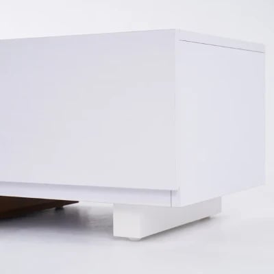 صورة وحدة تلفزيون لوناۤرا قابلة للتوسيع – خشب طبيعي مع 3 أدراج تخزين