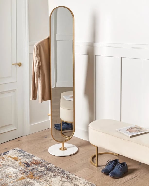 Picture of Pureté Floor Mirror - Natural wood Metal Frame.