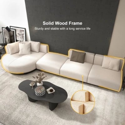 Picture of Sandro L-Shaped Sectional – Natural Wood