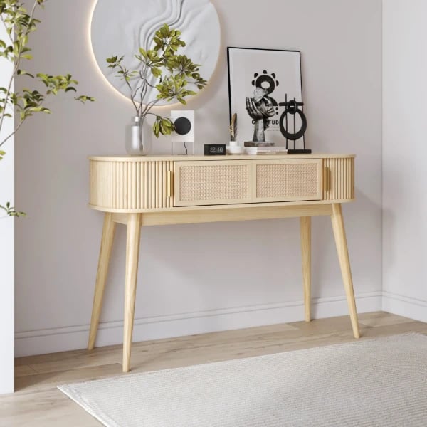Elara Console Table – Natural Wood