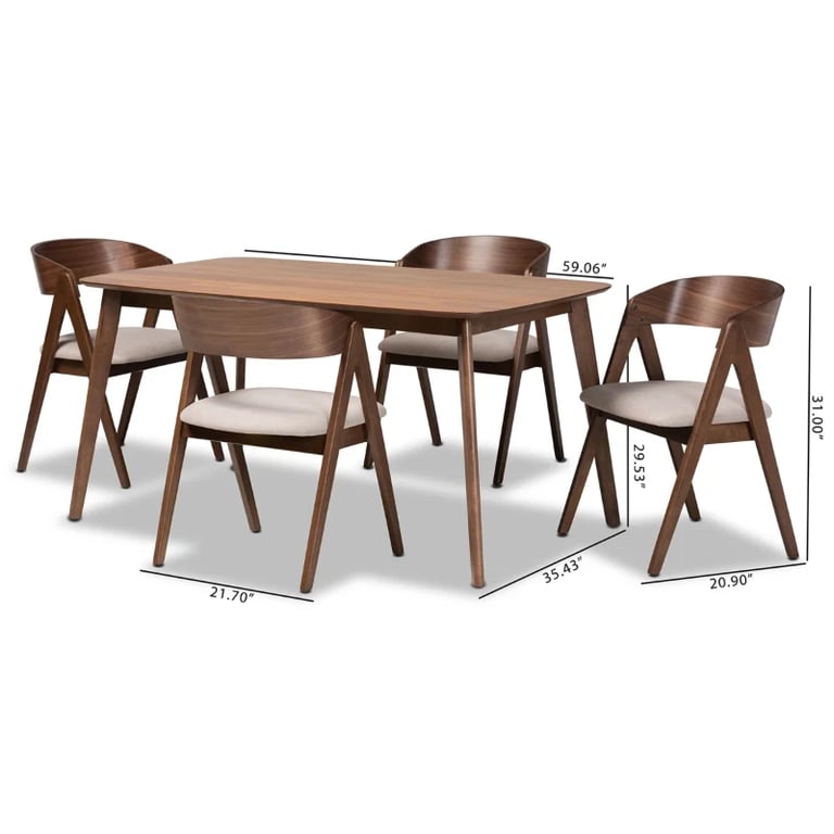 Norex Dining Set – Minimal Natural Wood Design
