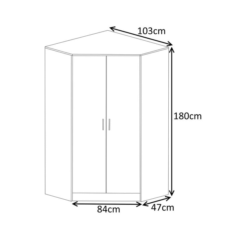 Eva 2 Door Corner Wardrobe