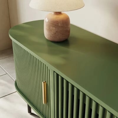 Valeno – Practical TV Unit – Natural Wood with Metal Legs