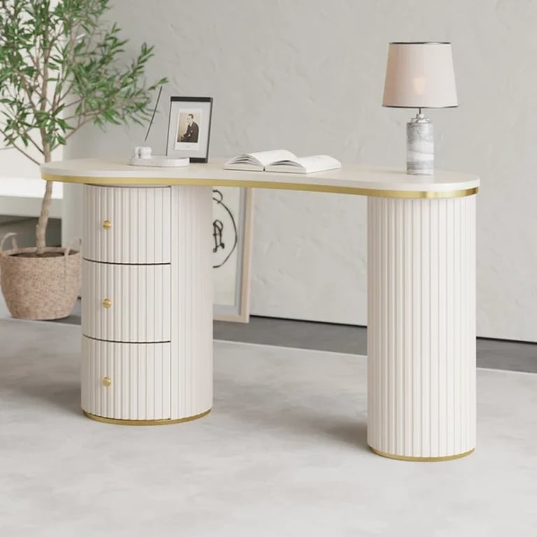 صورة هيتاتشي – مكتب مكتبي من الخشب الطبيعي مع قاعدتين جانبيتين