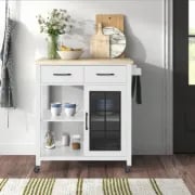 Plippi Wood Rolling Kitchen Cart