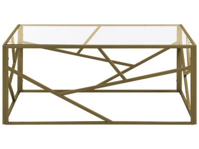 صورة لاتويا طاولة قهوة معدن مع سطح زجاجى