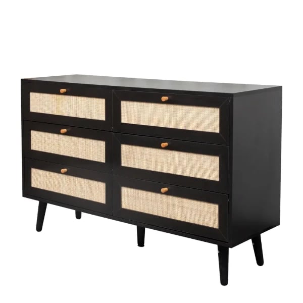 Picture of Maven – Black Rattan 6-Drawer Chest