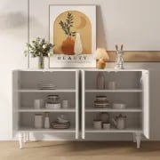 Picture of Loraya Natural Wood Sideboard – Classic Silhouette with Sculpted Texture