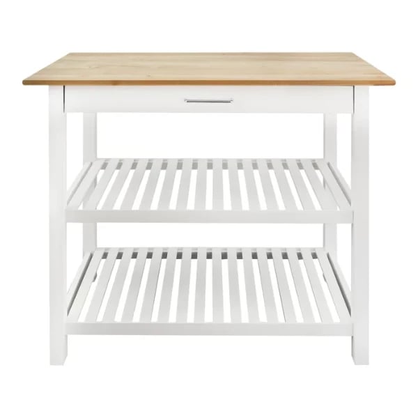 Moppi Solid Wood kitchen Island With Shelves