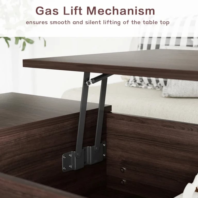 صورة ڤينتو طاولة قهوة مستطيلة بسطح قابل للرفع – خشب طبيعي