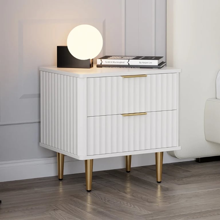 Siri – Side Table in Natural Wood with Stainless Steel Legs