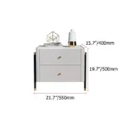 Haki Nightstand – Natural Wood Frame with Faux Marble Top and Dual Drawers