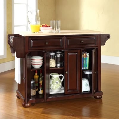 Talya Wide Rolling Kitchen Island