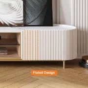 Picture of Palley Modern Oval TV Stand - Natural wood