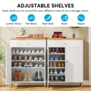 20 Pairs WhiteBrown Shoe Storage Cabinet