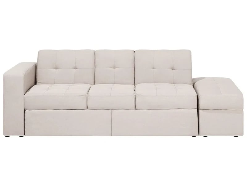 Dormiéa  Convertible Sectional Sofa Bed from natural wood - Fabric Upholstery with Hidden Storage .