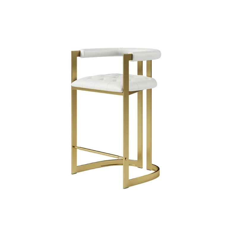 صورة كرسي بار كليمان – إطار ذهبي مع مقعد مُبطّن