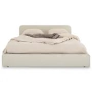 Picture of Noa Upholstered Bed with Natural Wood Base