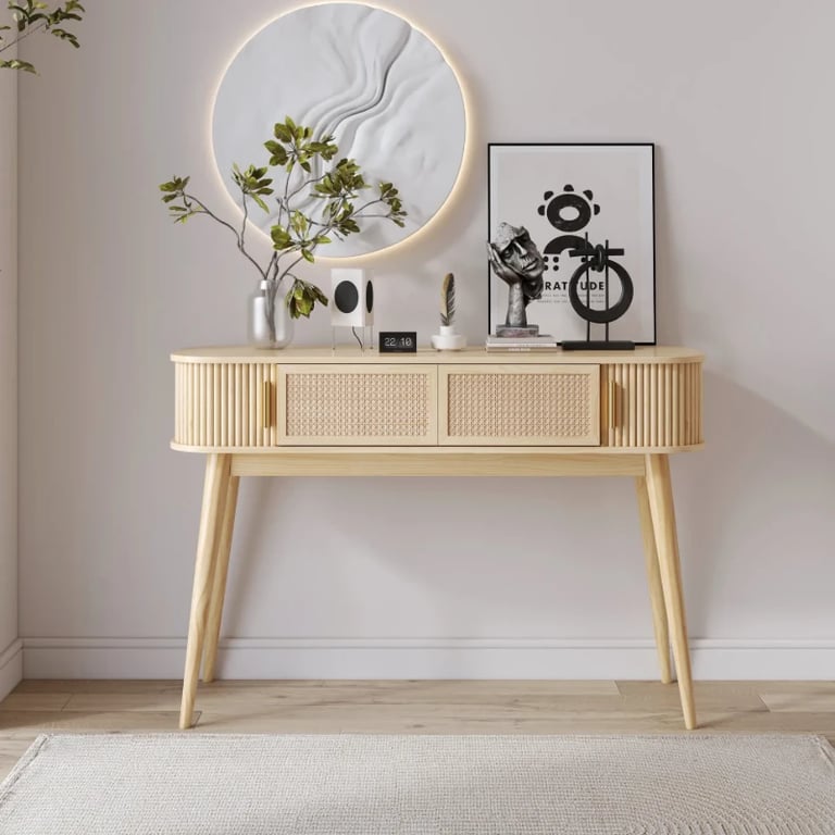 Elara Console Table – Natural Wood