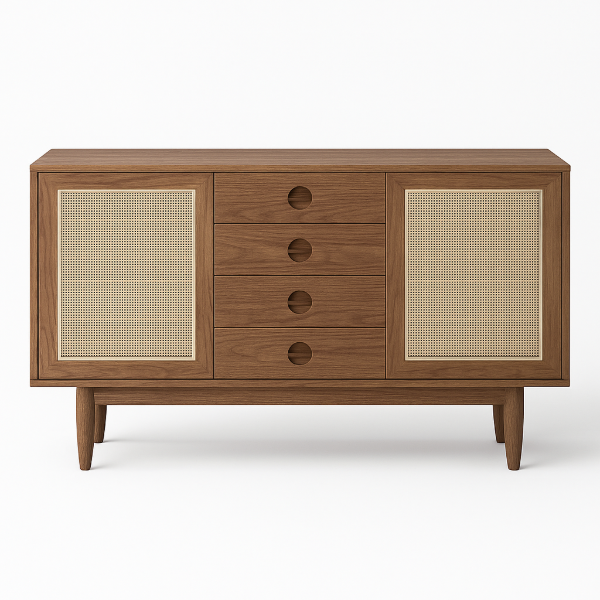 Classy - Natural wood with Rattan sideboard