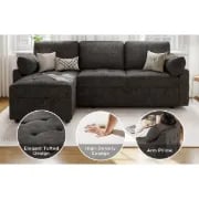 صورة بلايكيلي – كنبة زاوية من الخشب الطبيعي قابلة للتحول إلى سرير