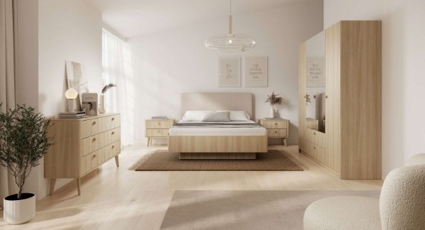 Picture of Elvo modern youth bedroom Set – Natural Wood