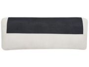 صورة مالڤينا كنبة قماشية على شكل حرف الـ – زاوية جانبية وقاعدة من الخشب الطبيعي