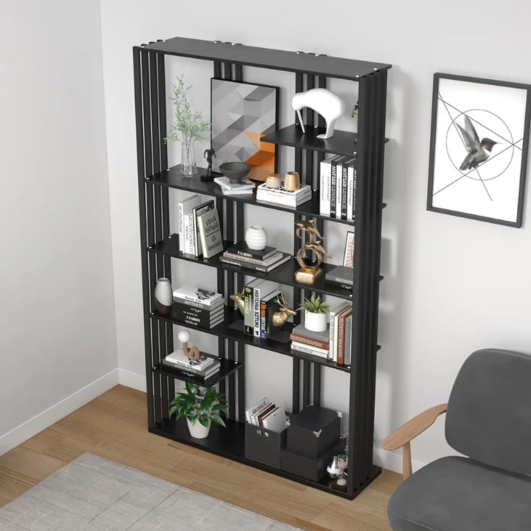Picture of Paolo bookcase with shelves - natural wood