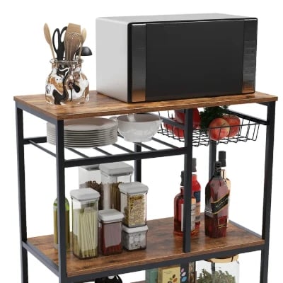 Slushy Rolling Kitchen Island with Metal Frame